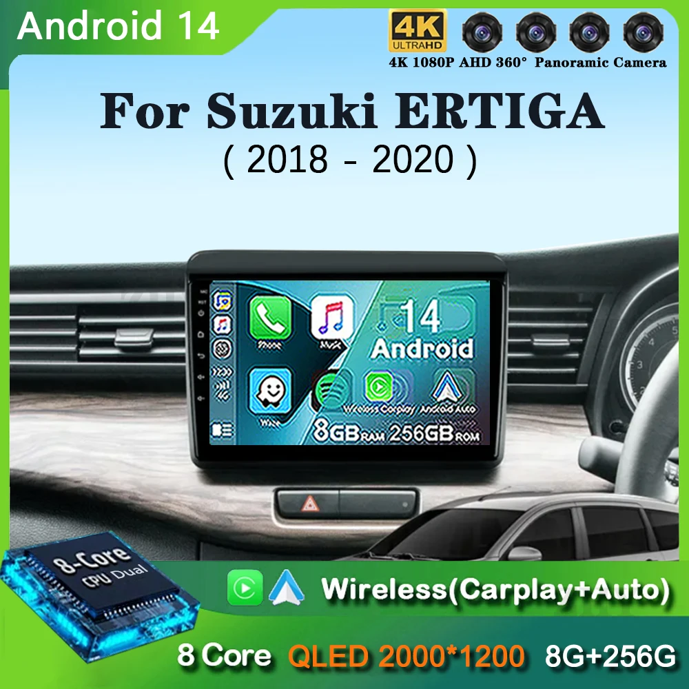 

Android 14 Stereo 9" For Suzuki ERTIGA 2018 2019 2020 Radio Multimedia Player Quad Core Bluetooth 2 Din Car GPS Video Navigation