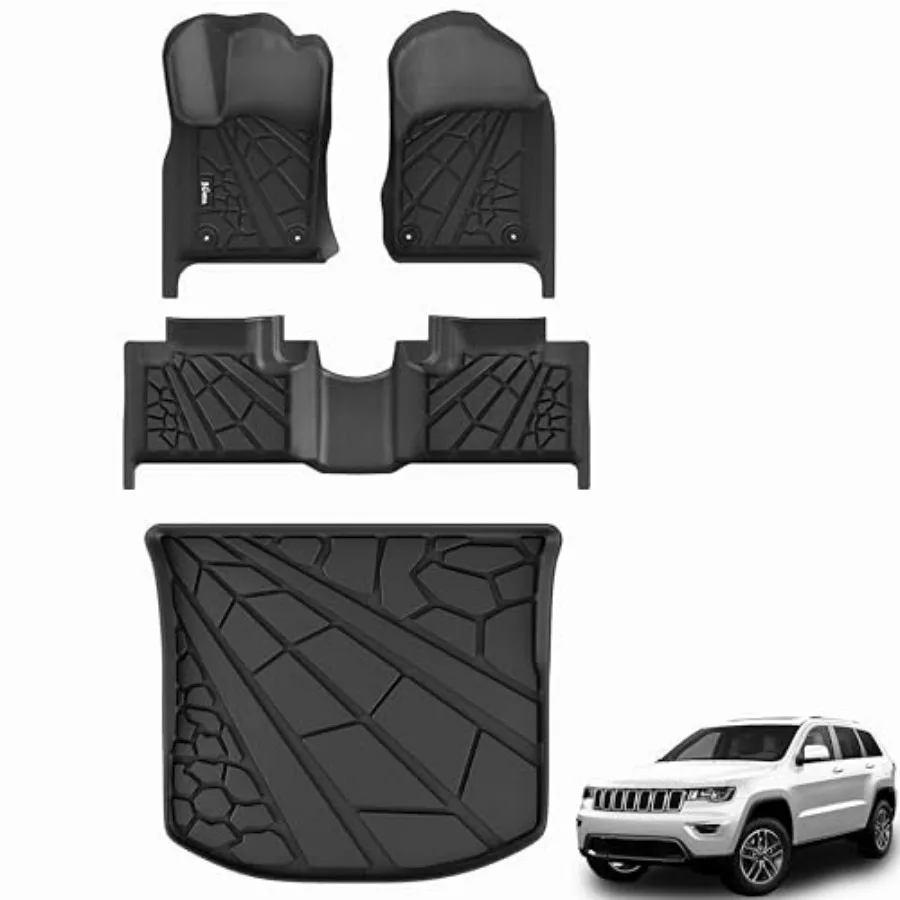 

Floor Mats Cargo Liner for 2016-2021 Jeep Grand Cherokee 2022 WK All Weather TPE Custom Fit Floor Liners Car Mats Accessories D