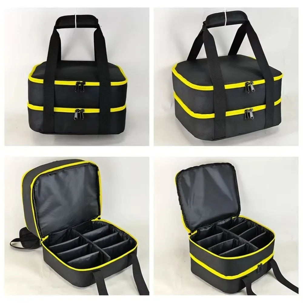 Portable Battery Storage Bag Waterproof Double Layer Battery Carry Organizer Fit DEWALT 20V Lithium Battery Charger Compatible