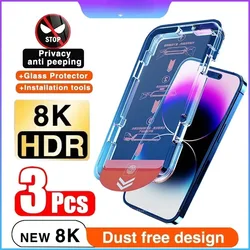 Oleophobic Coating Dust Free Installation Privacy Screen Protector for IPhone 13 11 12 14 15 16 Pro Max XS X XR 16 15 Plus Glass