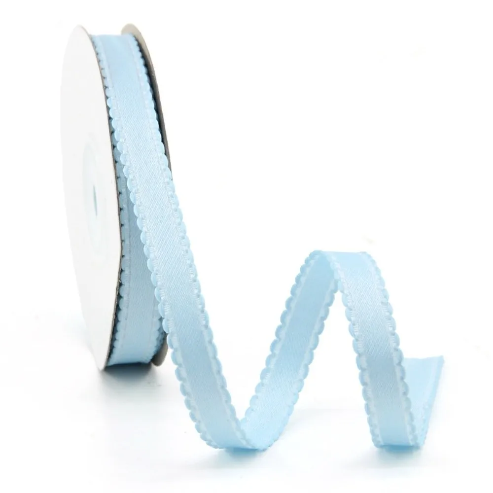 DIY Craft Satin Ribbon Double Face Solid Color Decorative Ribbon Bubble Edge Easy to Cut Wavy Edge Ribbon Flower Bouquet Packing