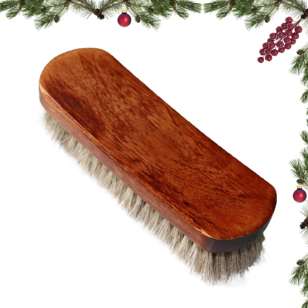 

Horse Hair Shoe Brush Premium Dark Color Long Handle for Effective Cleaning Angles Lightweight Portable Odorless Scrubbing Tool