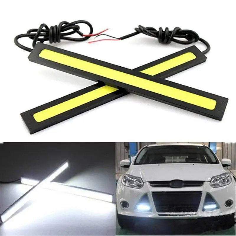 2pcs/lot 17cm Universal Daytime Running Light 8000 K 12V LED Waterproof COB White Strip Lights Bar Lamp DRL Light Car Accessory