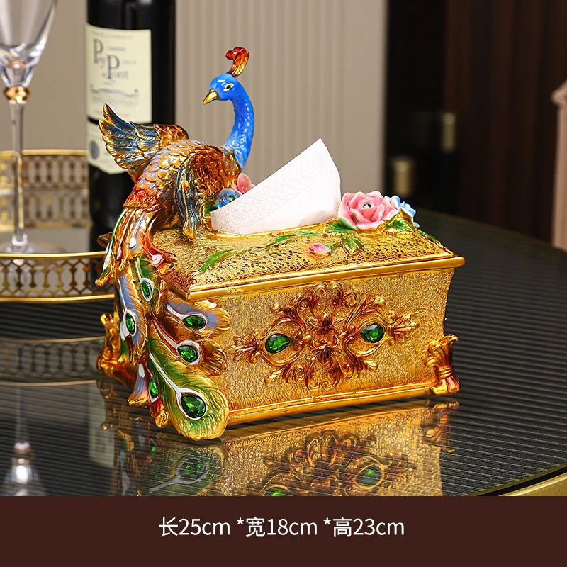 

Creative European tissue box luxury high-end living room large storage