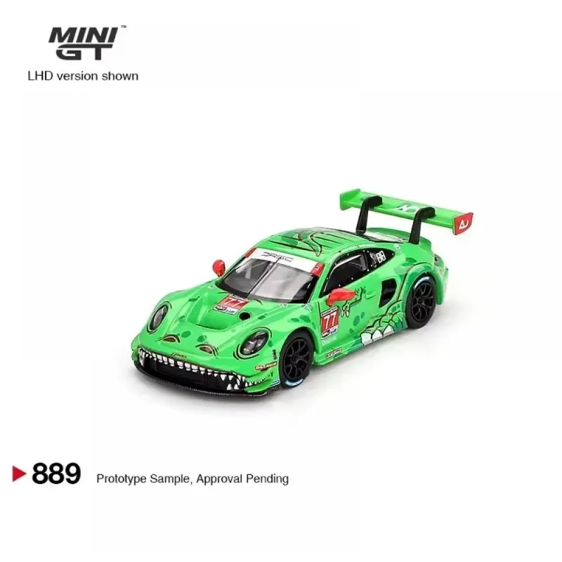 MINIGT 1: 64 Porsche 911 GT3 R Roxy Roze AO Racing 2023 Lamborghini SVJ VIRginia Legering Spuitgieten Auto Model Kerstcadeau