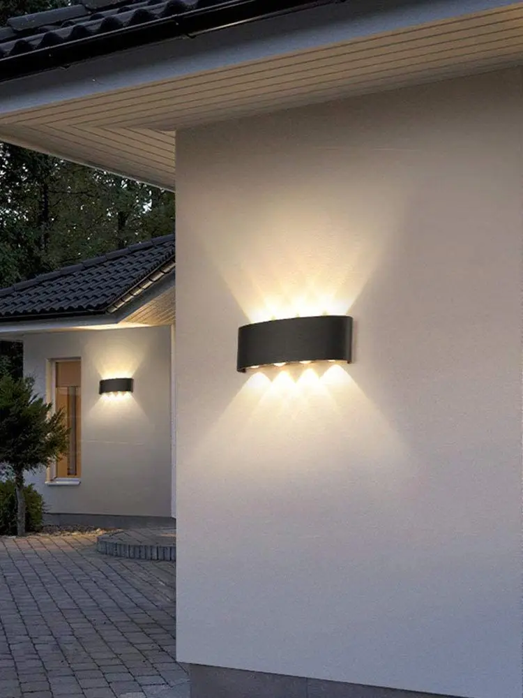 6W 12W kinkiet LED zewnętrzne wodoodporne oświetlenie ogrodowe aluminium AC86-265V kryty sypialnia salon schody kinkiet — 2