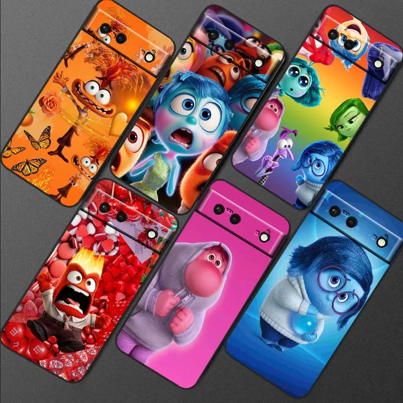 

Disney Inside Out 2 Phone Case For Google Pixel 9a 9 8A 8 7 7A 6 6A Pro XL 2024 5G Black Soft TPU Silicone Cover