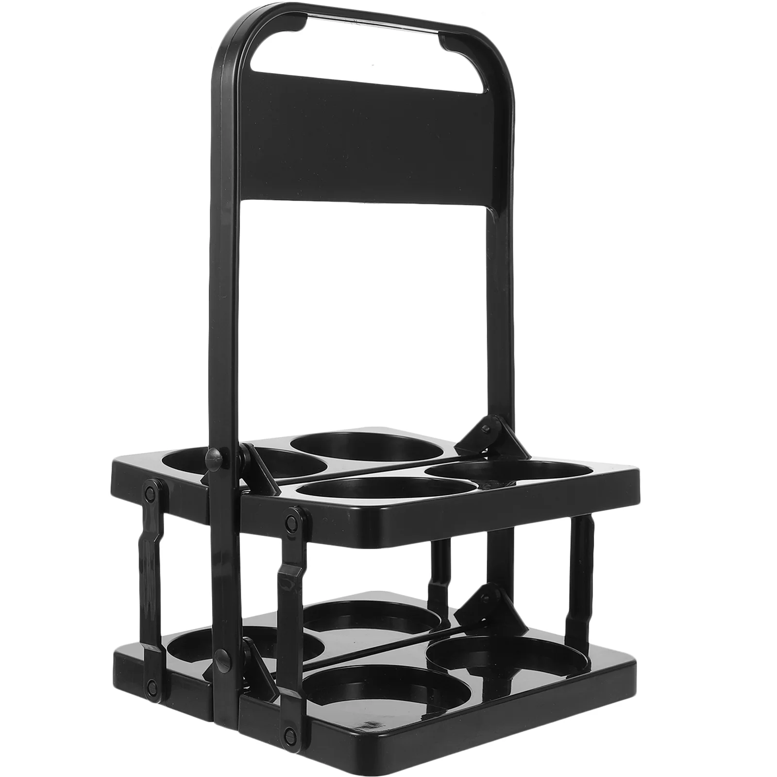 

Drinks Beer Basket Cup Carriers for Accessories Foldable Folding Beverage Delivery Black Holding Rack Office