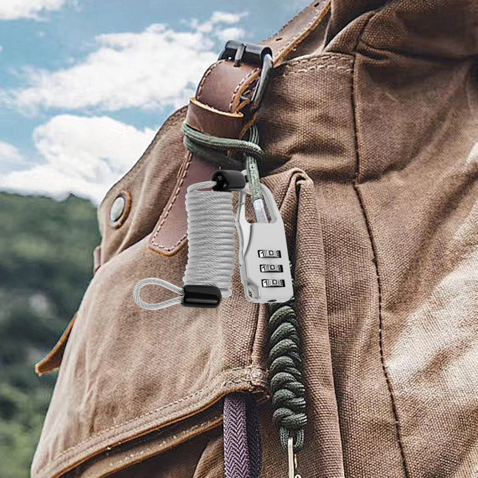 

1Set Heavy Duty Steel Wire Cable Lock Adjustable Combination Lock for Luggage Travel Bags Backpack Security Locks for Luggage