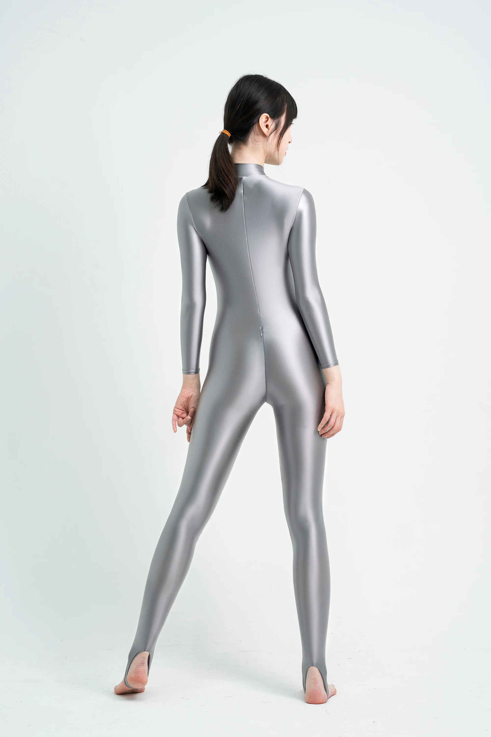 XCKNY sexy Shiny Bodysuit Tight-fitting Oil Smooth Long Zipper Overalls Yoga Zentai Suits Casual Sport Tights Catsuit Jumpsuits