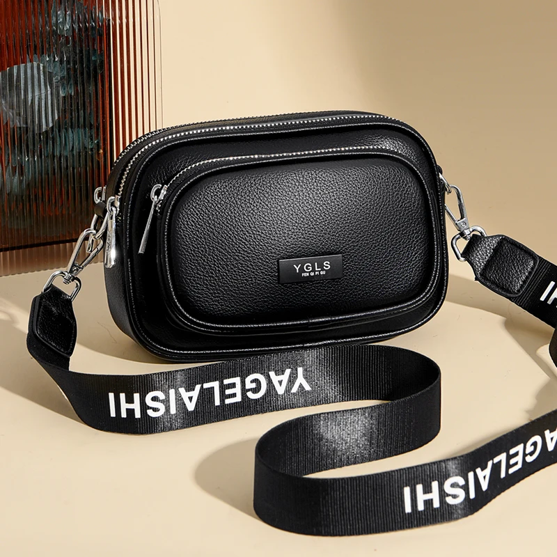 

Новая дизайнерская женская сумка через плечо с несколькими молниями, однотонная женская модная сумка-мессенджер хорошего качества, маленький кошелек