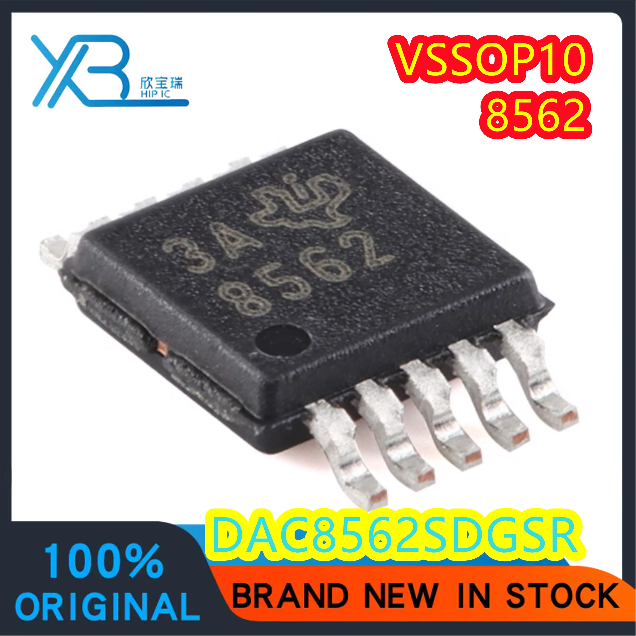 

DAC8562SDGSR DAC8562 Code 8562 MSOP-10 16-bit Analog-to-Digital Converter Chip, Original, Authentic, Fast Delivery, 3-40 Pieces