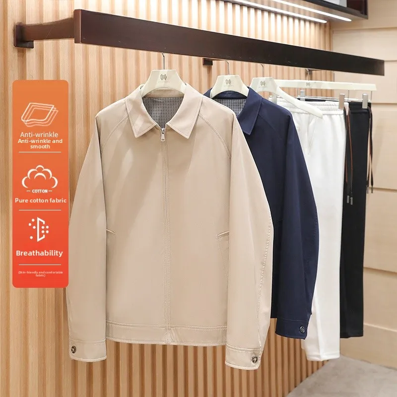 

Men's Casual Cotton Blend Jaet Spring Autumn New Sle 00% Cotton Adstrative Sle Busin Casual Collar Coat