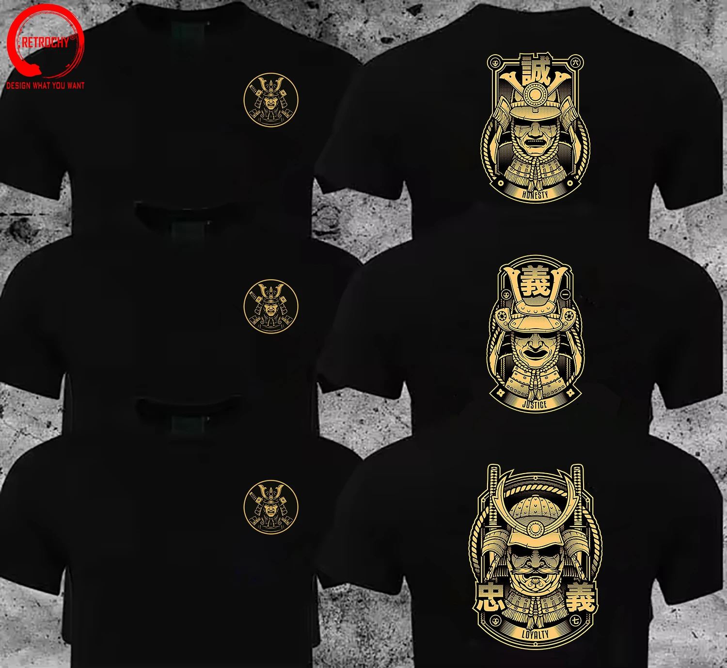 Samurai Warrior 7 VIRTUES OF BUSHIDO T Shirt Men Tops Tee Fashion Tshirt Stylish Casual Clothing 100 Cotton Short Sleeve T-Shirt