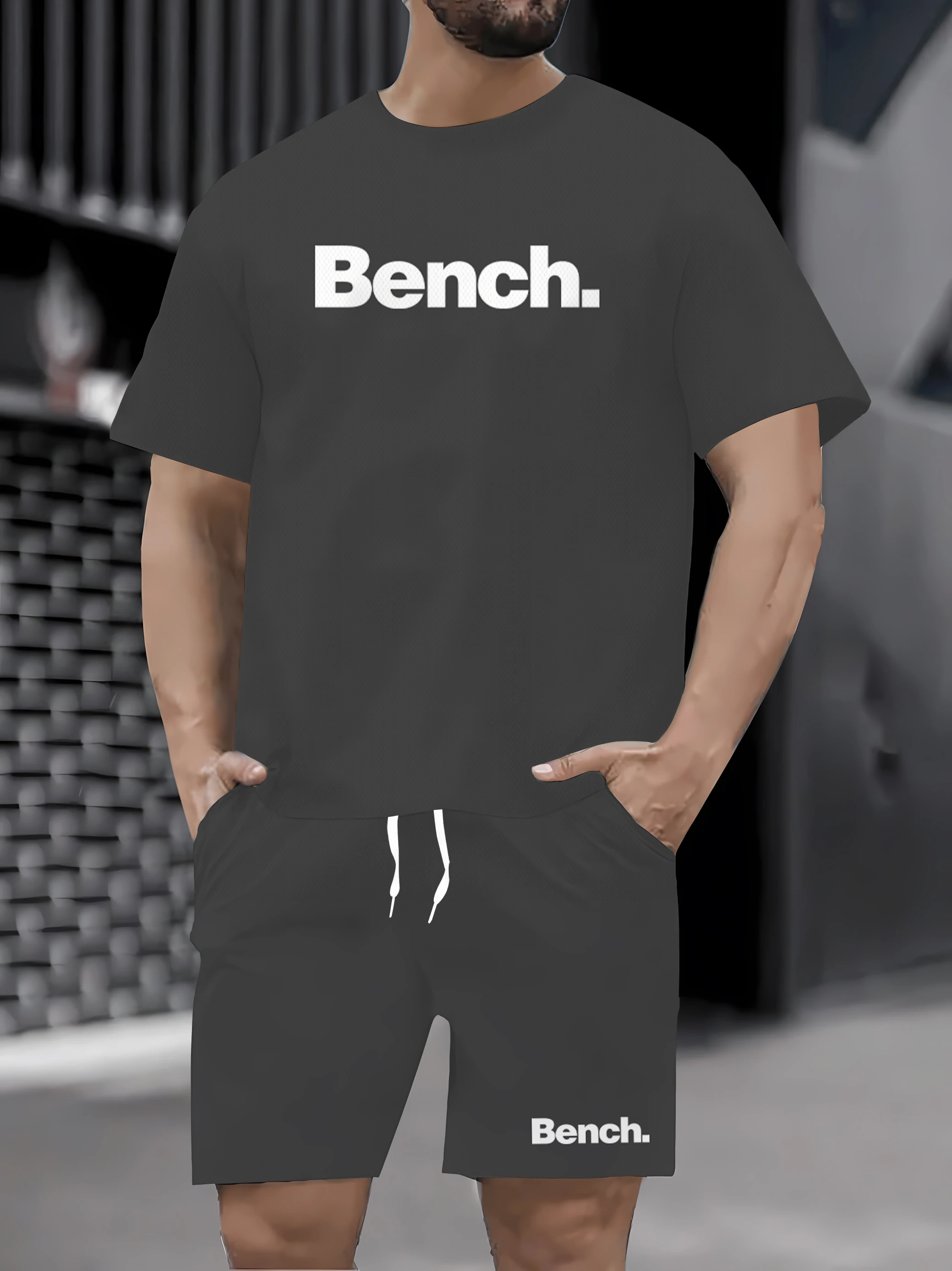 

A tendência da moda masculina 2025 é simples, respirável e absorvente de umidade - moda de rua casual verão/camiseta gola redond