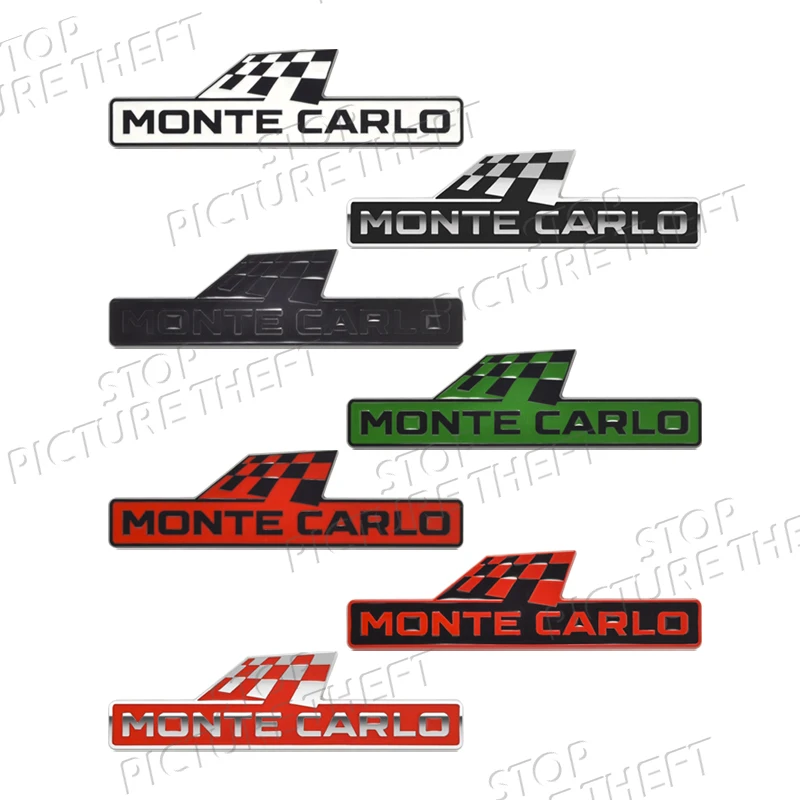 Monte Carlo Racing Flag Grille Logo 3D Metalowa naklejka Karoseria Tylny bagażnik Emblemat Naklejka Do Skody VRS Kamiq Superb Octavia Rapid