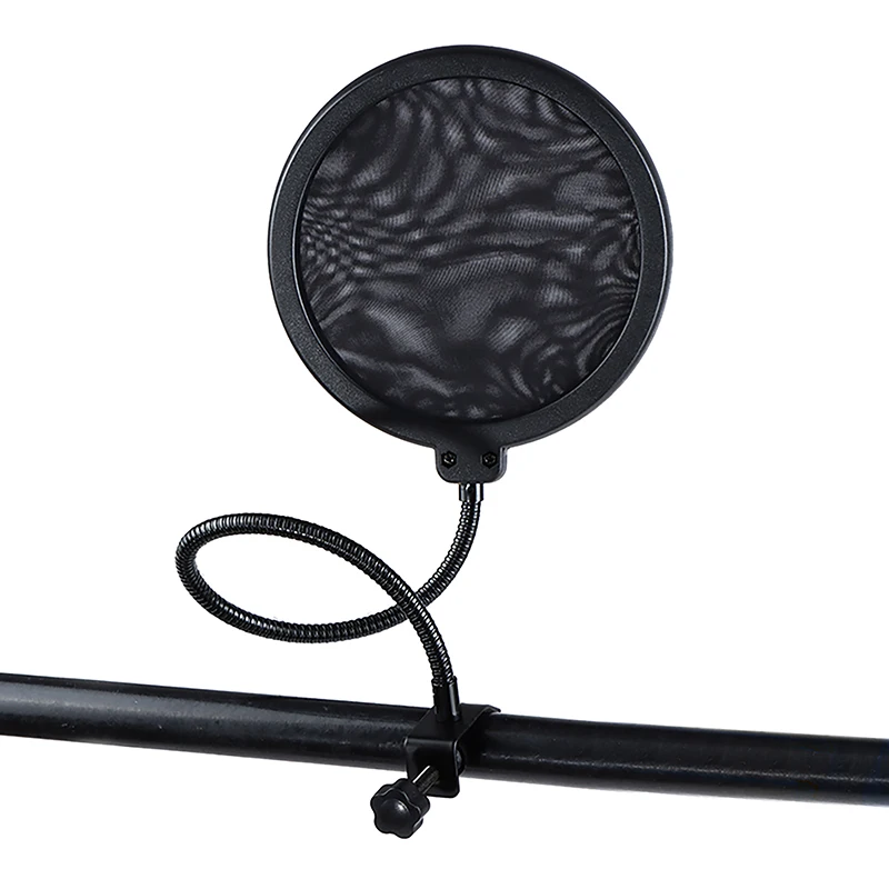 Double Layer Studio Microphone Pop Filter Flexible Wind Screen Sound Filter Mask Mic Shield for Speaking Recording Accessories
