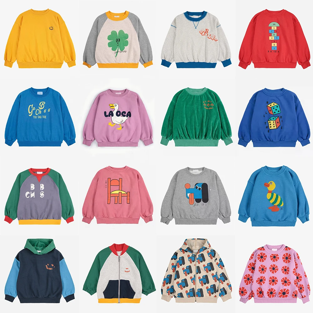 

New BC 2025 Autumn Winter Children Boys Sweatshirts Cartoon Print Pullover Hoodie Kids Sweater For Girls Outwear Warm Clothes