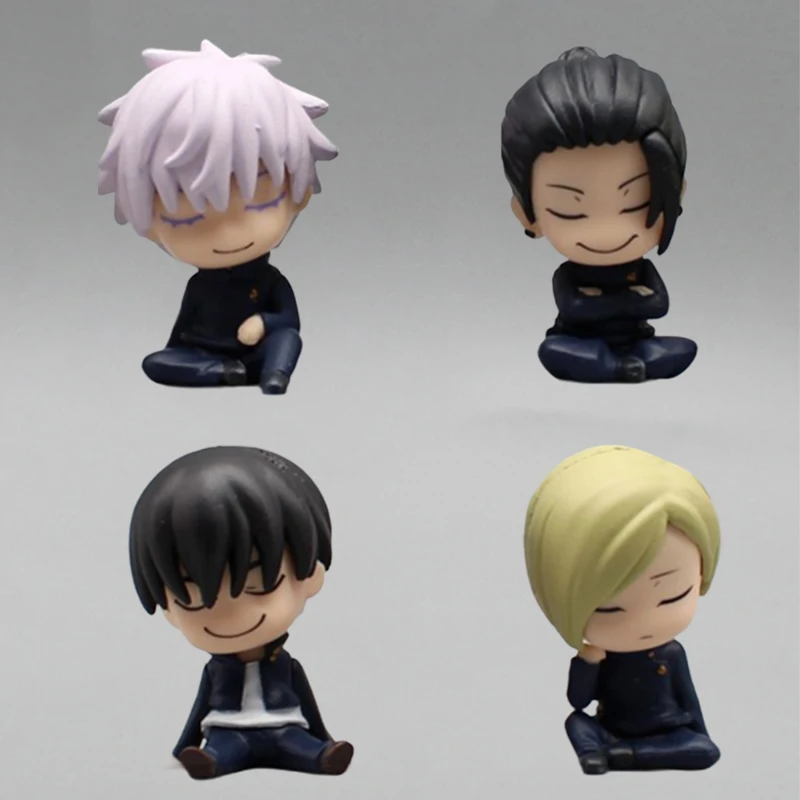 

5pcs Cute Haibara Yu Jujutsu Kaisen Action Figure Nanami Kento Sleeping Dolls Satoru Gojo Mini Figures Anime 5cm PVC Model Toys