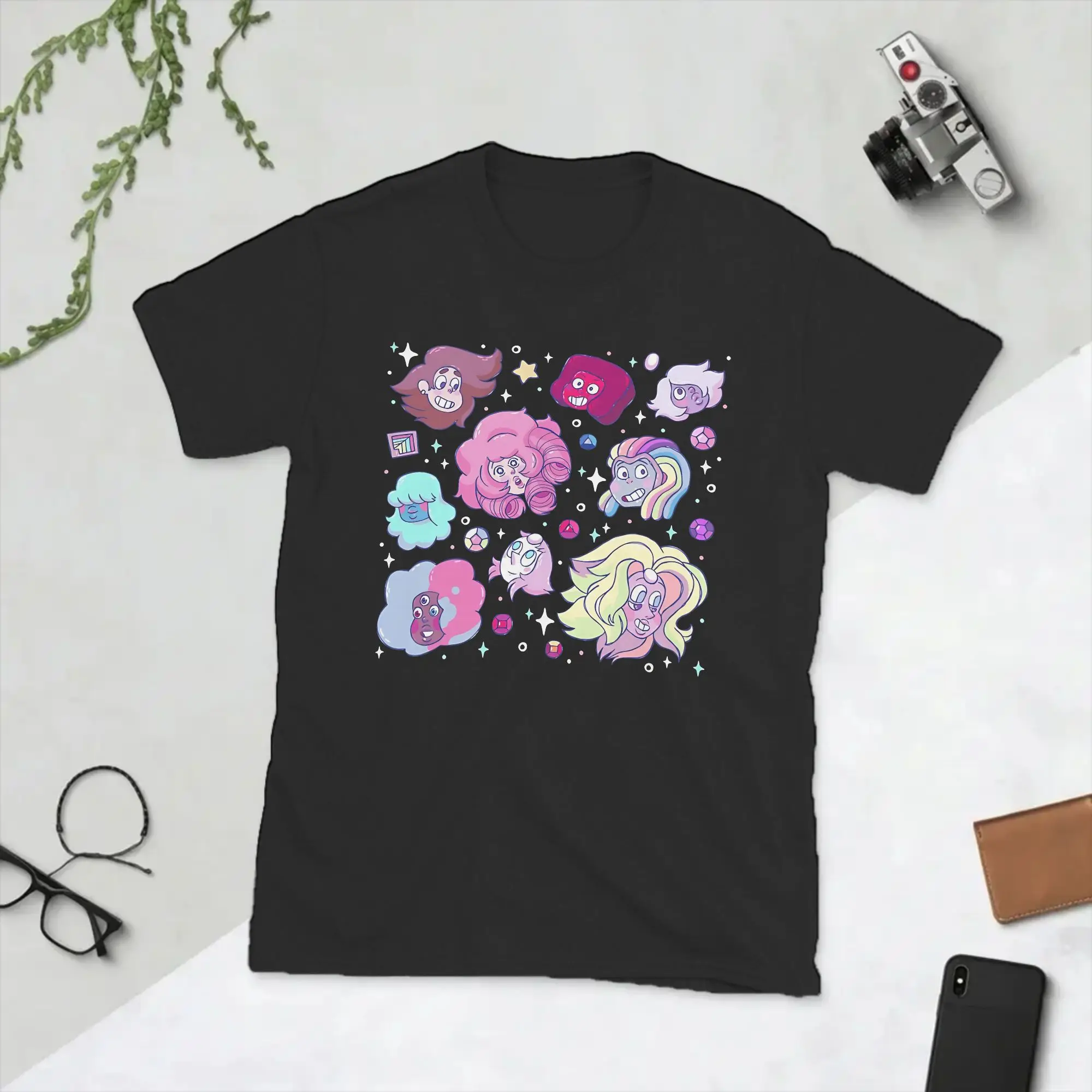 Casual Cartoon Stevens Universes T-Shirts Men Round Neck Cotton T Shirt  Short Sleeve Tees Plus Size Clothing