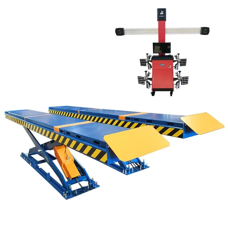 Car-specific Maintenance in Ground Double-layer Scissor Lift with Four Wheel Locator