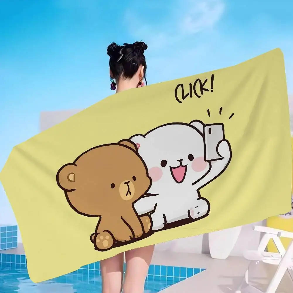 Milk And MochaS Microfiber Printed Beach Towel Mountain Climbing Yoga Beach Swimming Running Absorbent Soft Towel