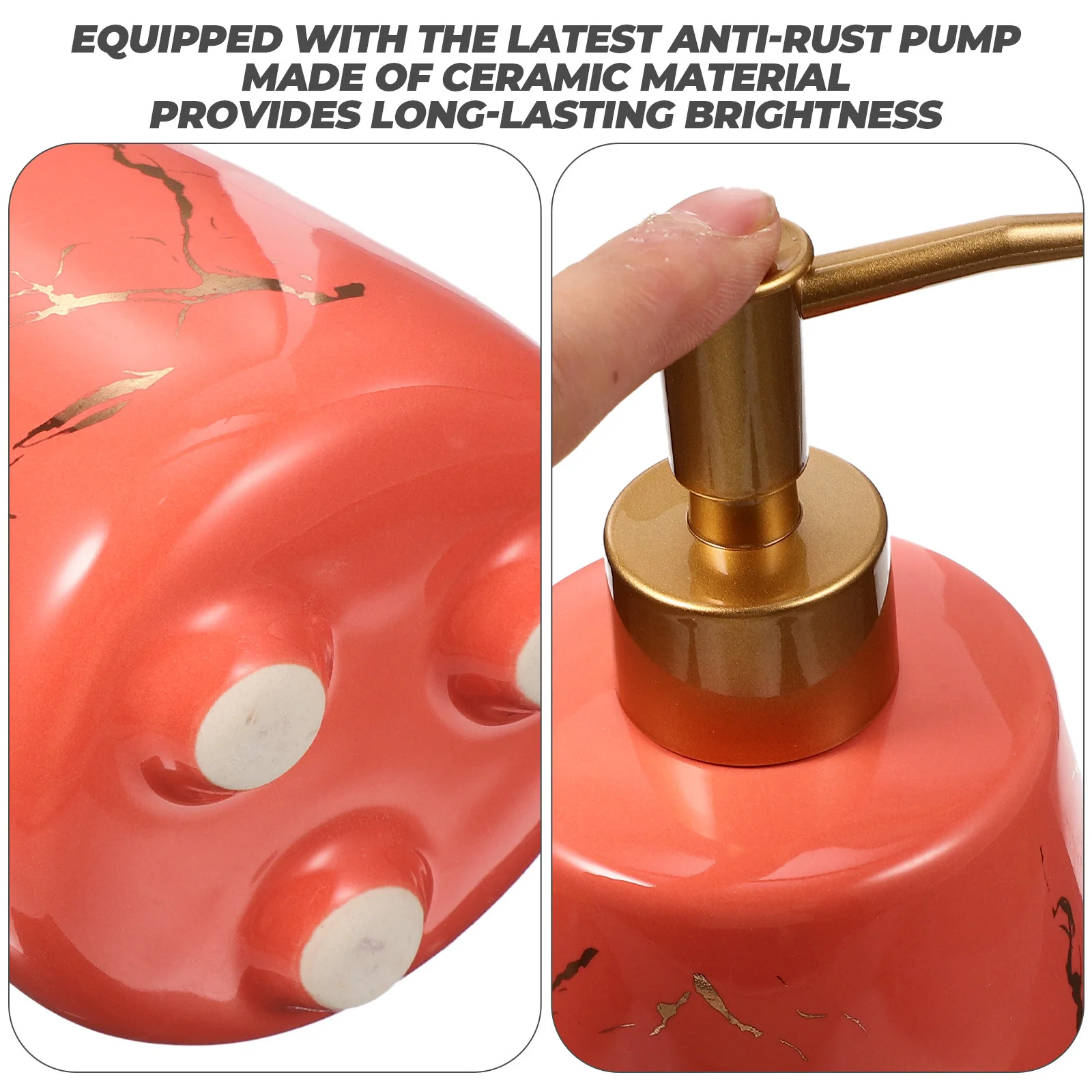 

Ceramic Soap Dispenser Leakproof Press Pump Bottle Bathroom Kitchen Hand Soap Shampoo Lotion Refillable Shampoo Dispenser