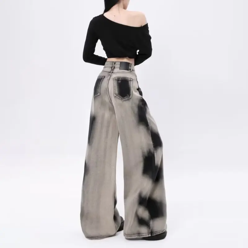 New Autumn Oversized Women's Jeans Sweatpants Y2K Retro Casual Pants Fashionable Women's Clothing Daily Travel Pants 2024