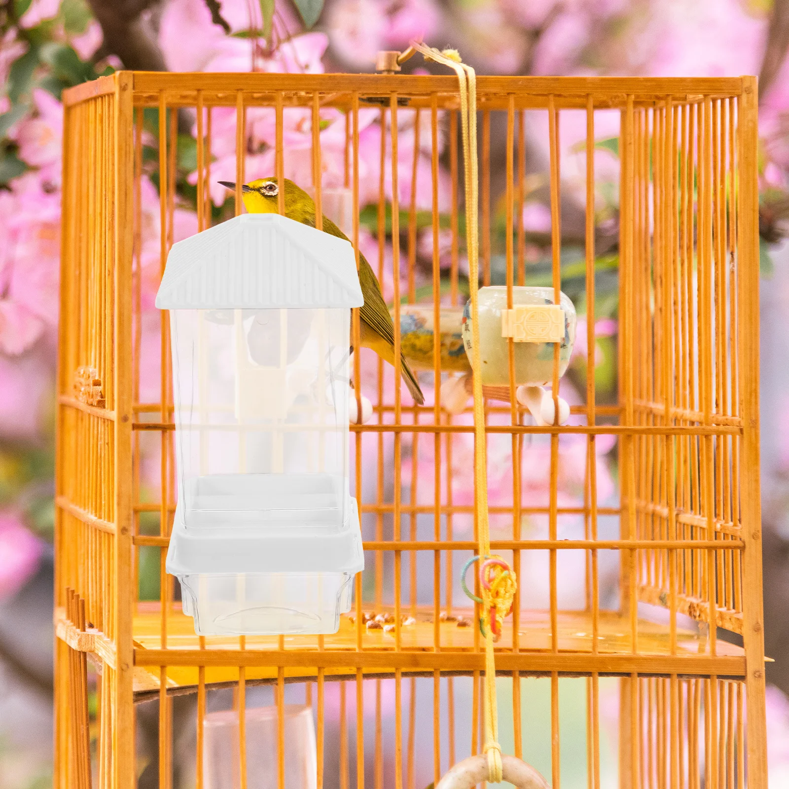

Automatic Bird Feeder No-Spill Plastic Parrot Dish Budgie Lovebird Food Dispenser Box Home Pet Cage Accessory Pigeon Feeder
