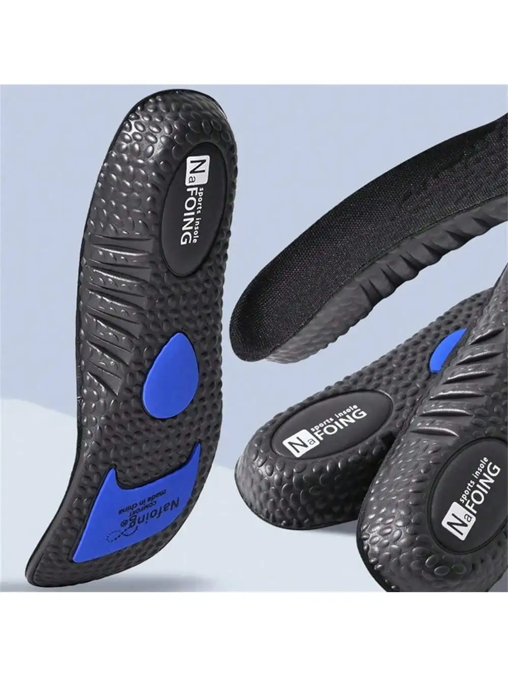 1 Pair Black  Sports Insoles For Shoes Sole Shock Absorption Deodorant Cushion Running Insoles For Feet Arch Support