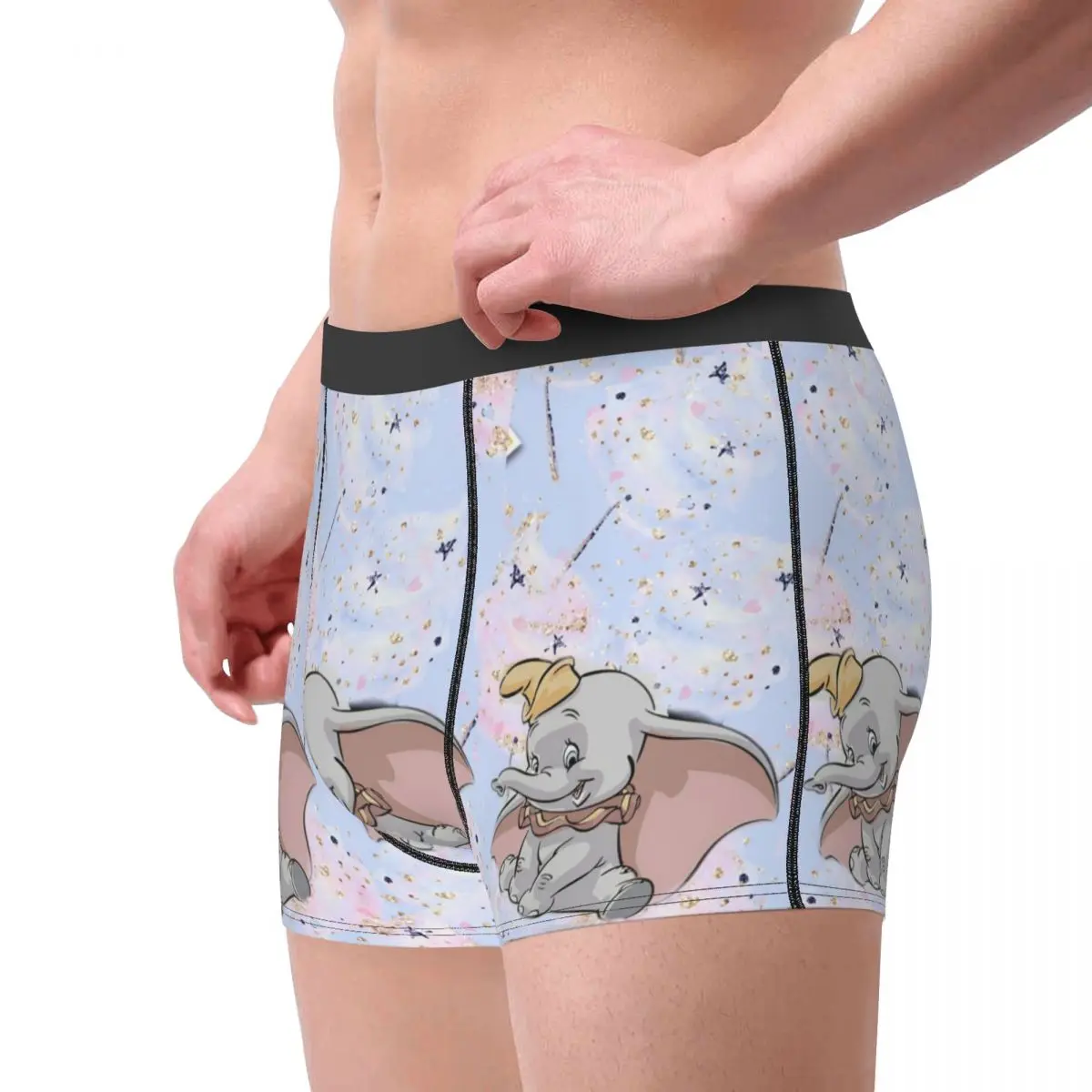 Moda personalizzata Dumbo Cartoon Boxer Pantaloncini Mutandine Mutande maschili Stretch Cute Elephant Slip Intimo