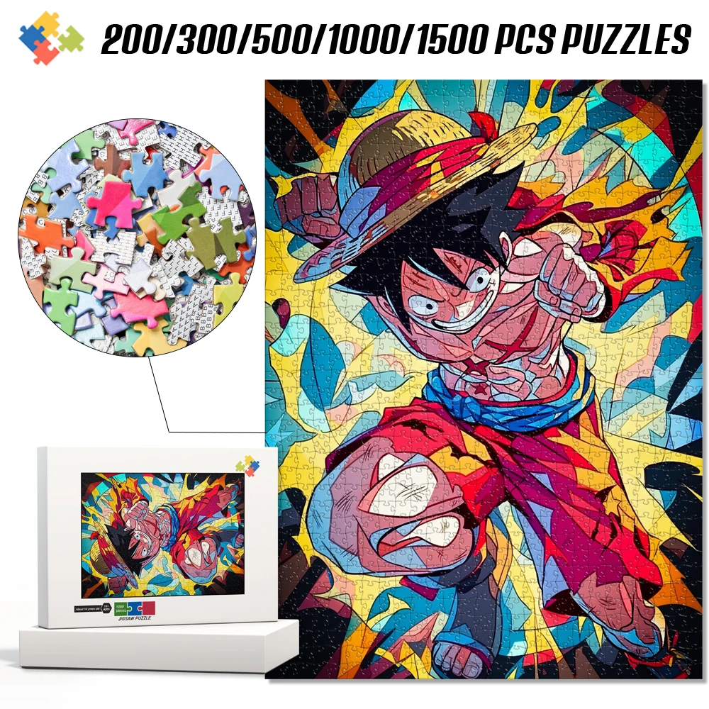 

One Piece Premium 1000 Pieces Jigsaw Puzzles Hd Image Anti-Glare Surface Entertainment Toys for Kids Adults Home Office Bedroom