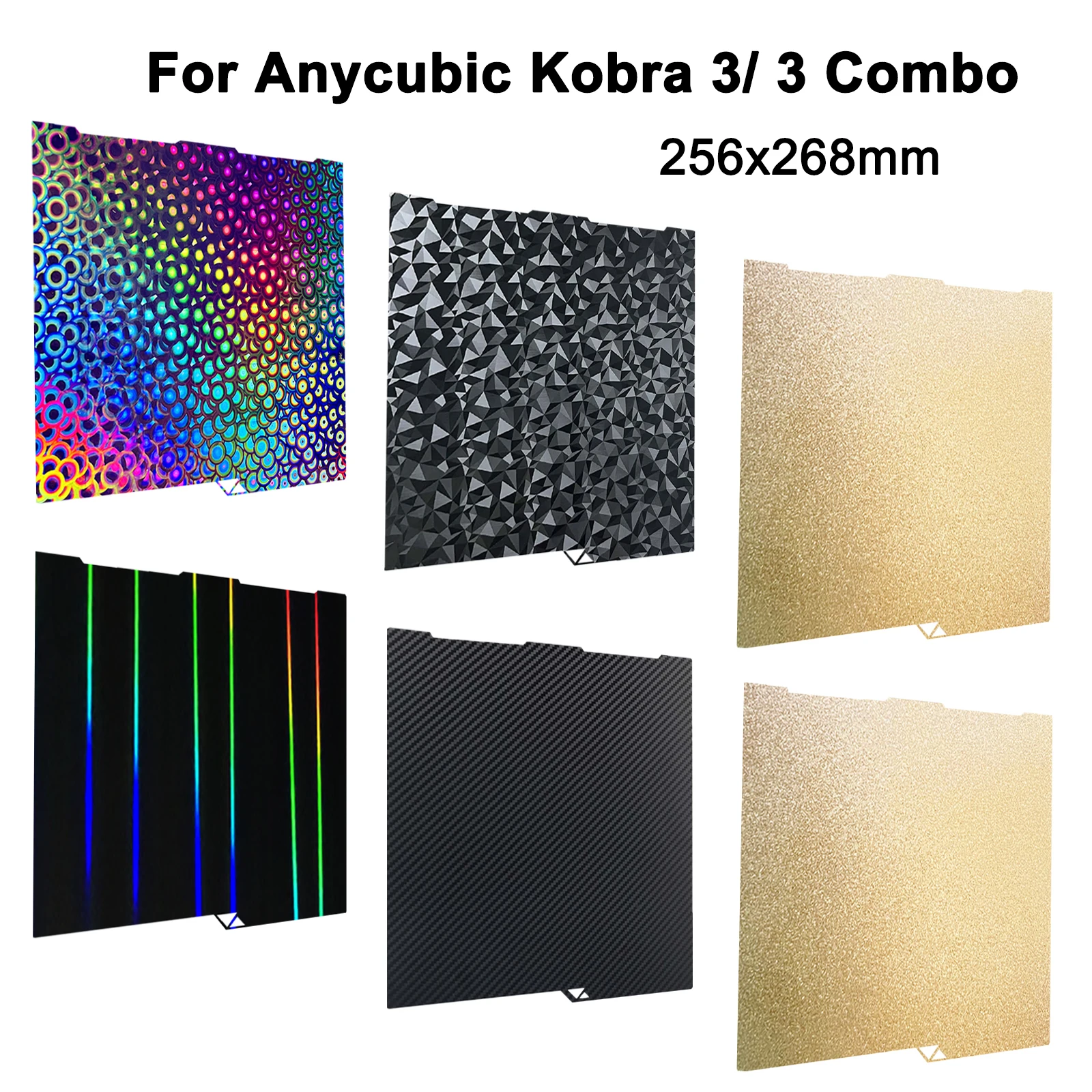

For Anycubic Kobra 3 PEI Sheet Kobra 3Combo Build Plate 256x268mm Double Sided Spring Steel Sheet Pei Bed 3D Printer Accessories