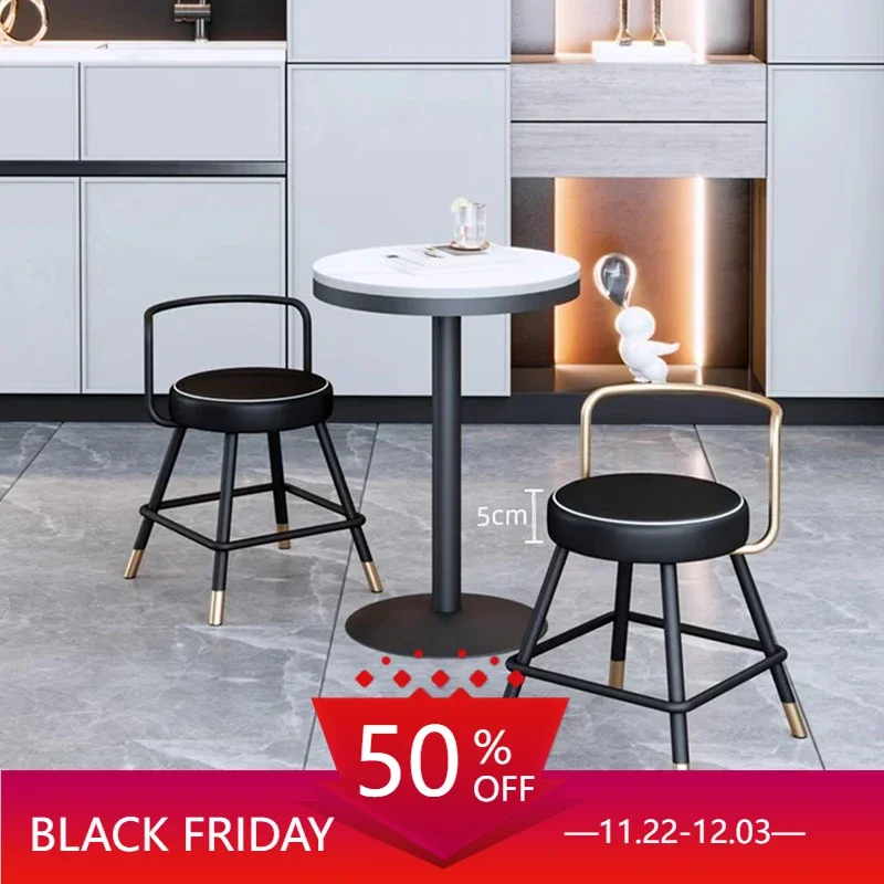 Minimalist Retro Bar Chairs Black Dressing Office Ergonomic Bar Chairs Design Gold Sillas Para Comedor Balcony Furniture Fg16