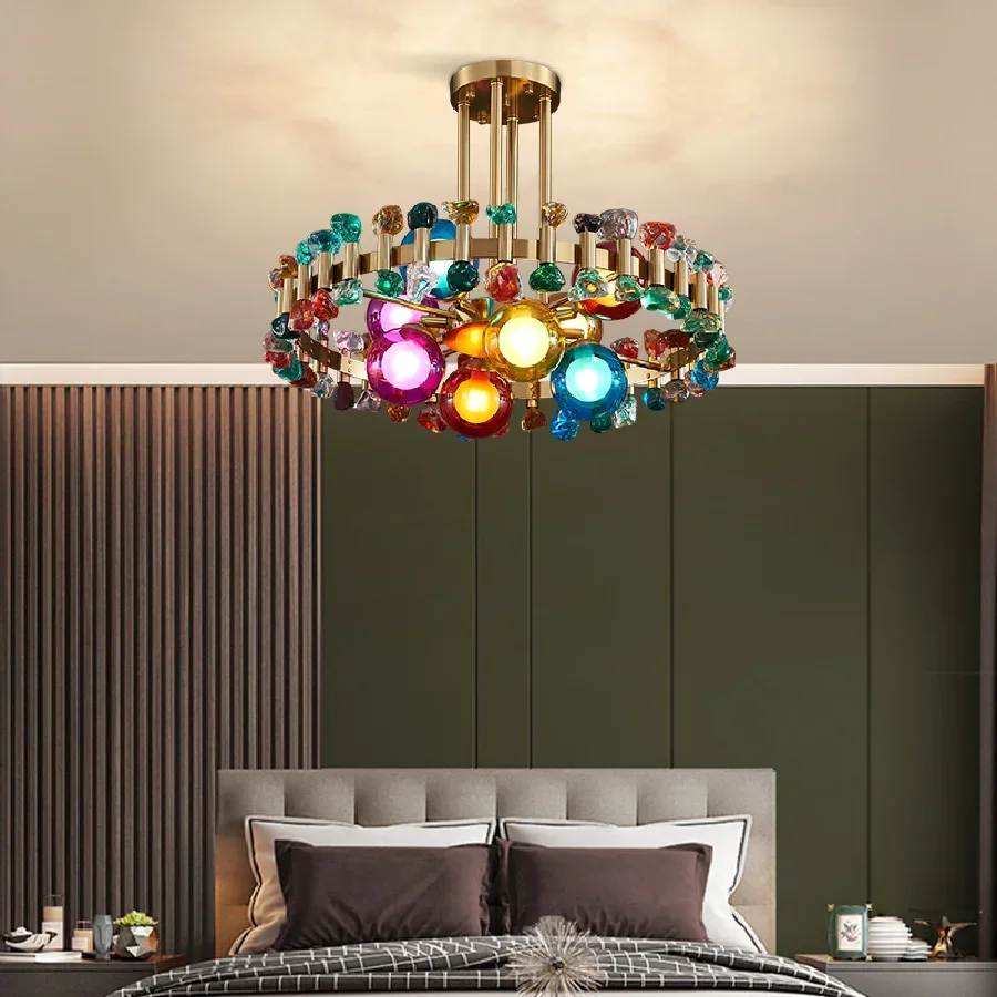 

Crystal Luxury LED Chandelier Dining Living Room Modern Creative Lighting Hanging Fixtures G9 Villa Lobby Glass Ball Chandeliers