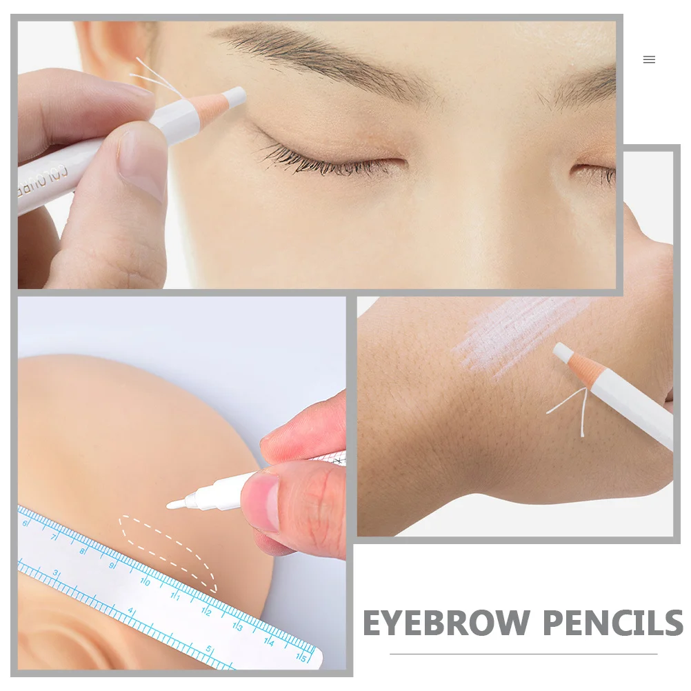 5 pièces crayon à sourcils blanc imperméable stylo de maquillage pour les femmes naturel tridimensionnel sourcils maquillage femmes crayons à sourcils