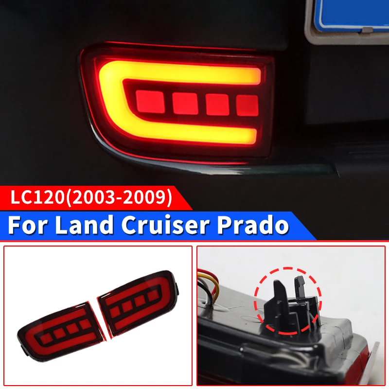 

2003-2009 For Land Cruiser Prado 120 Stop Lamp Taillight Rear Fog Light Assembly Accessories Lc120 Bumper Light Modification