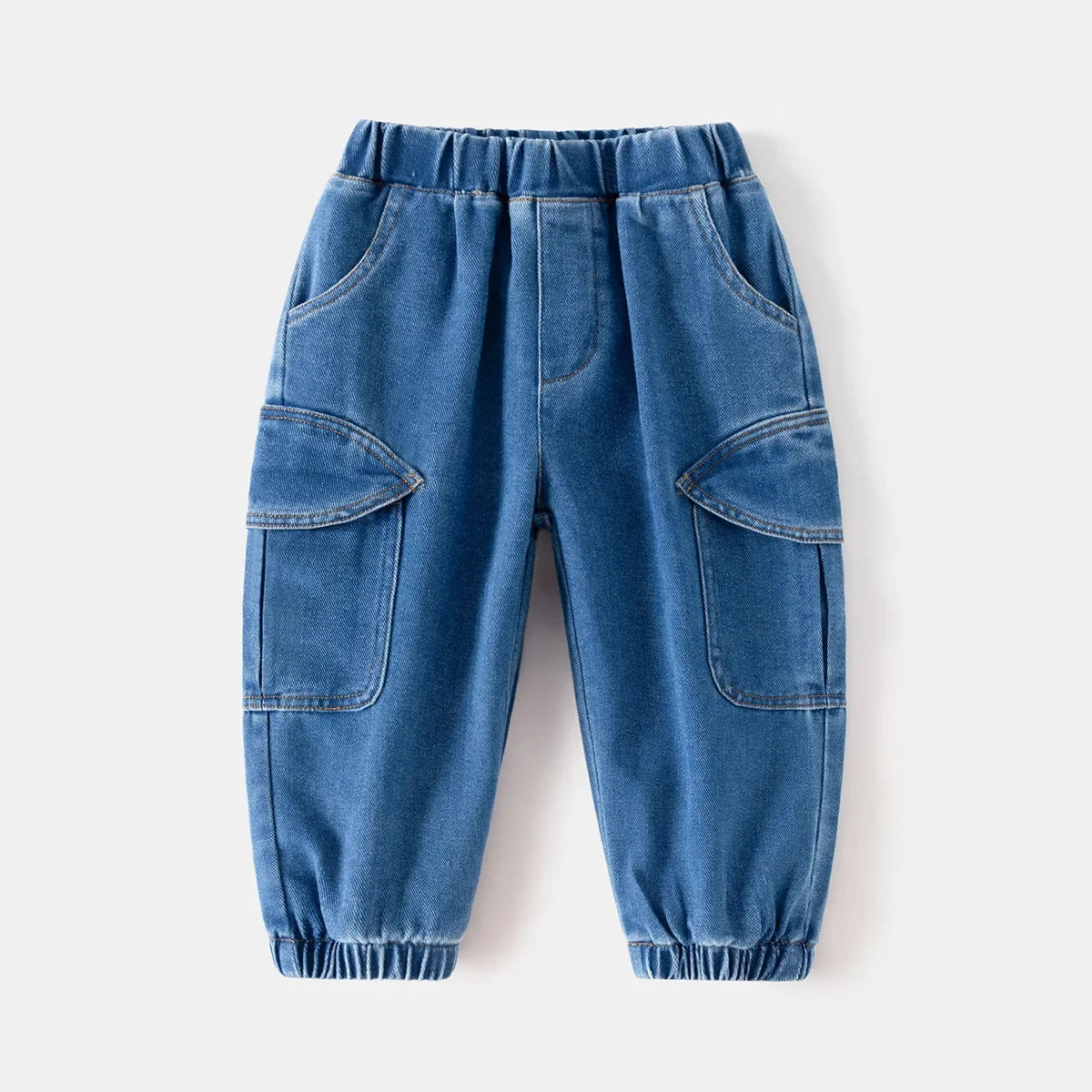 

New 2025 Spring Autumn Boys Fashion Jeans Kids Big Pocket Solid Denim Pants Trousers Child Casual Classic Jeans Clothing