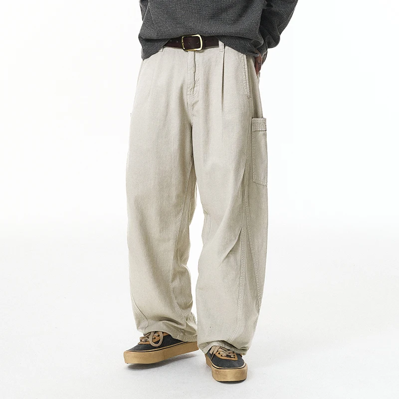 

INFLATION 2025 Autumn Men's Multi-Pocket Cargo Pants American Streetwear Loose Fit Trousers Trendy Casual Workwear Pants