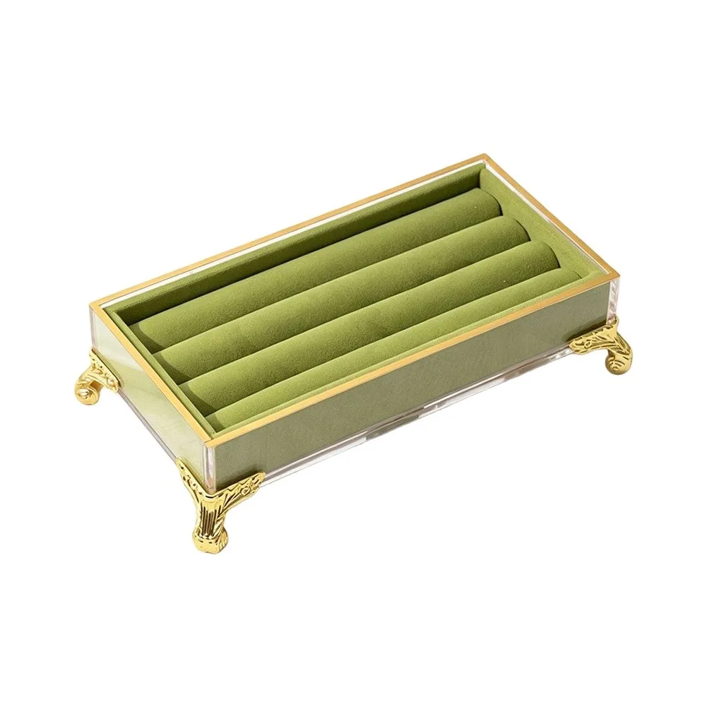 Jewelry Organizer with Golden Legs and Dense Velvet Interior for Rings Necklaces and Small Personal Belongings
