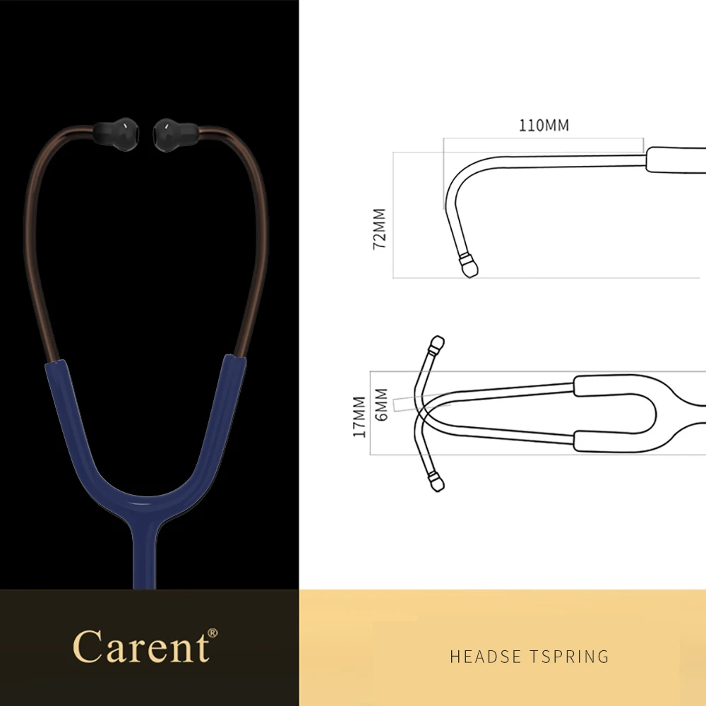 Carent Black Black Medical Stethoscopes Universal Professional Cardiology Stethoscopes Dual Fetal Heart Equipment Health Care