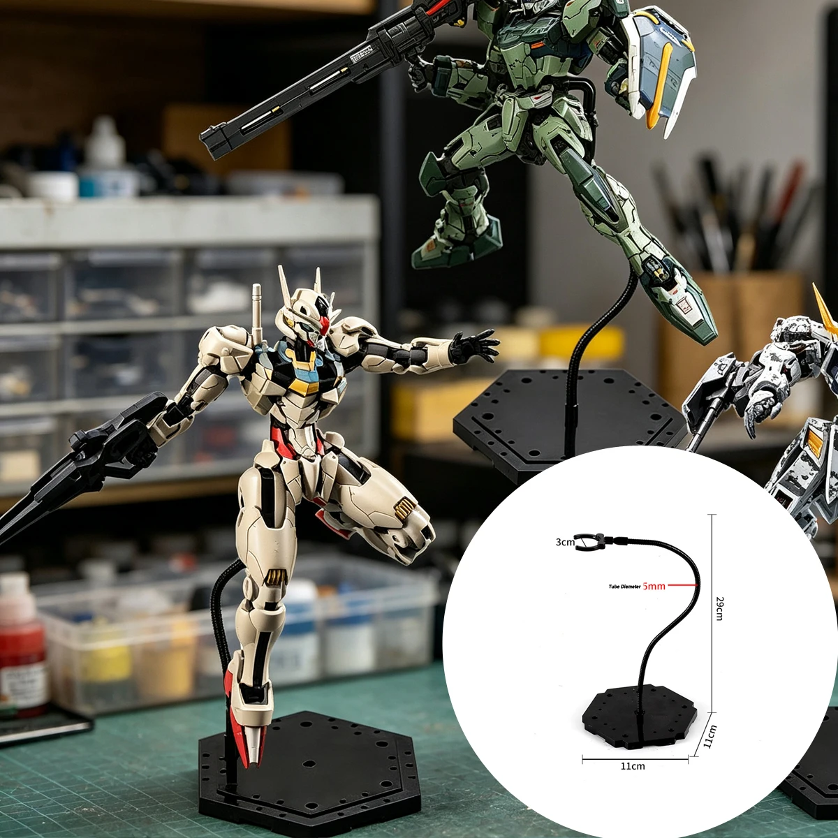 Flexible Hose Anime Figure Stand Model Support Plastic Modeling Accessories Mockup 1 64 Diorama Accessory Figures Runner Cradle