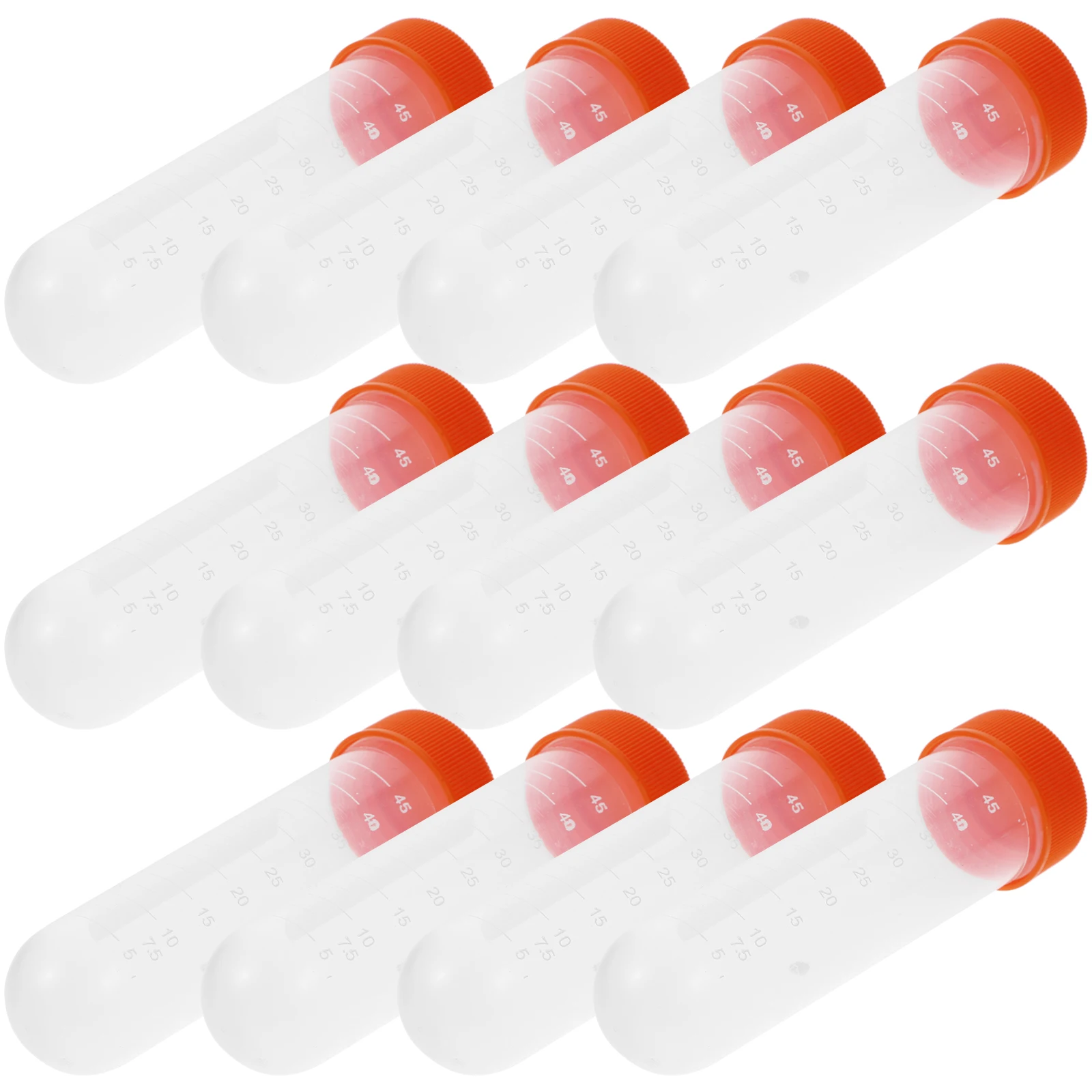 

100pcs 50ml Screw Cap Tubes Ultra Transparent for Laboratory Tests Clear Scale Design Vented Closed Positions