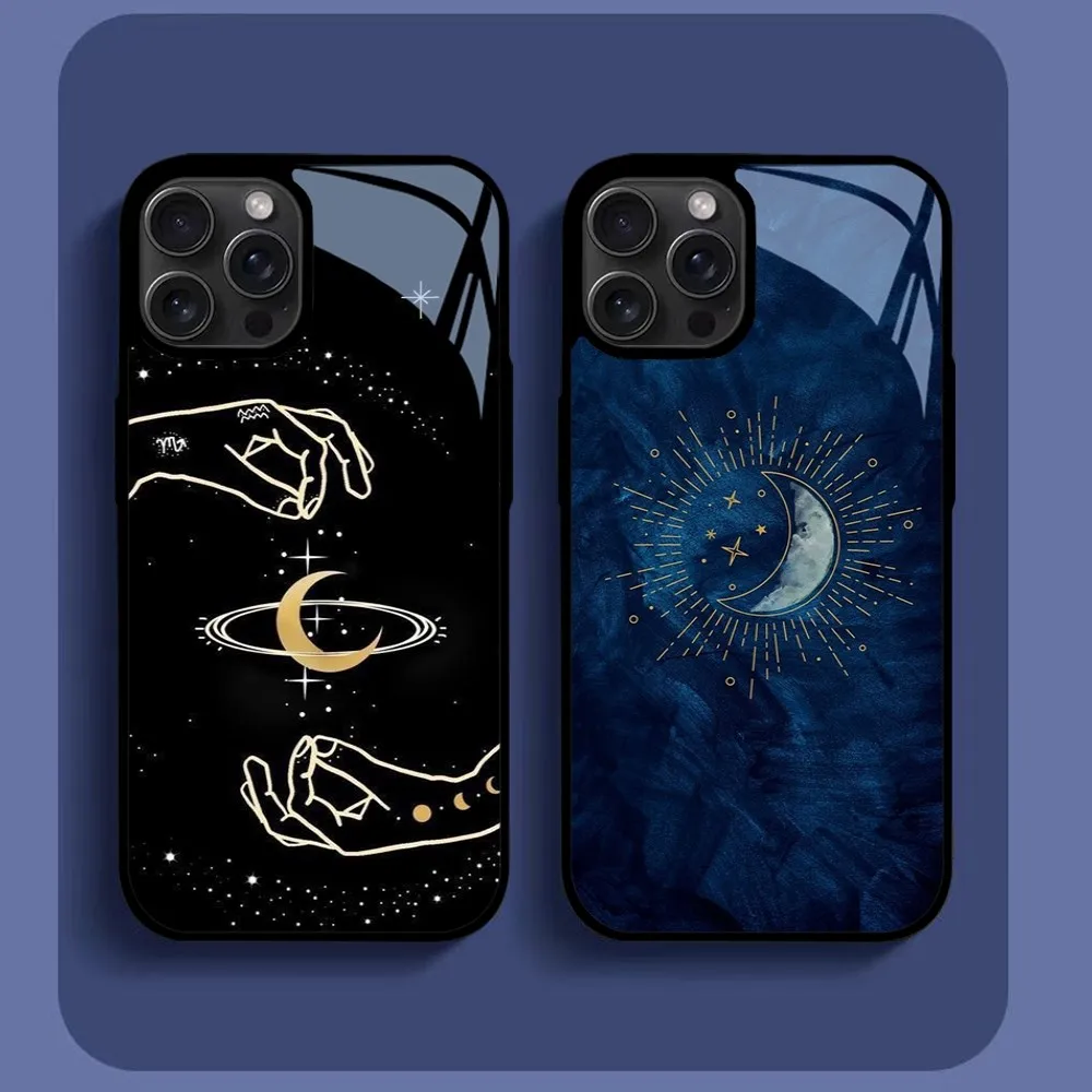 Art C-Celestial H-Hands Art Print Phone Case For iPhone16 15 14 13 12 11 Pro Xs Max Mini XR X 7 8 Plus luxury Mirror Hard Funda