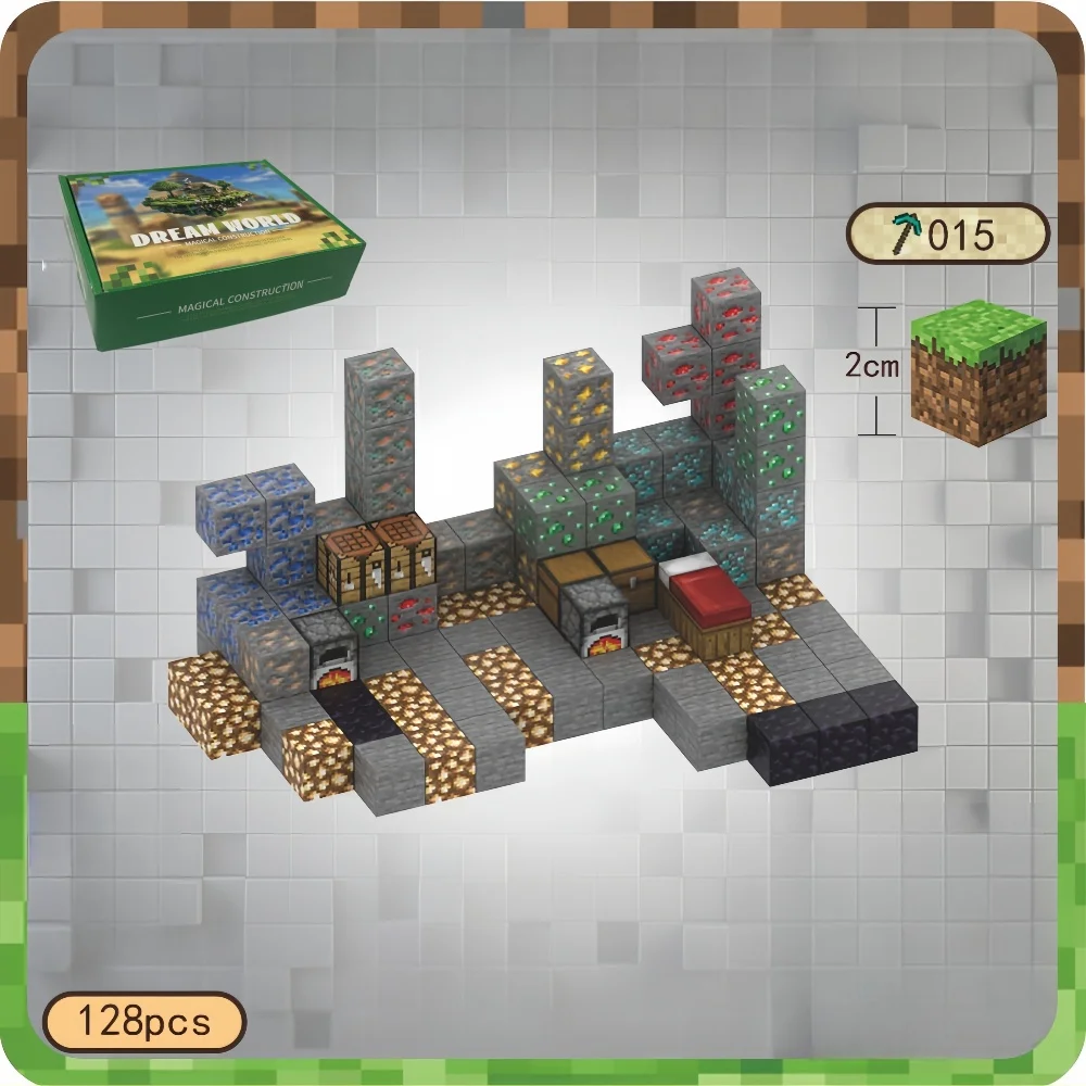 كتل مغناطيسية-بناء مغناطيس الألغام الطبعة العالمية ألعاب مغناطيسية للبنين والبنات سن 3 سنوات فما فوق ألعاب حسية مكعبات ألعاب البناء