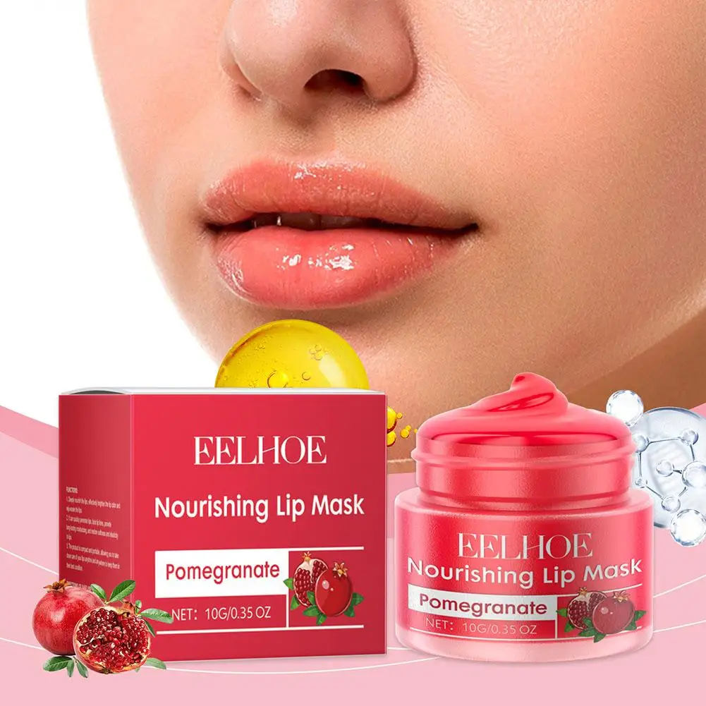 Romã máscara labial anti secura crack reduzir linhas labiais finas nutrir cosméticos cuidados hidratante rejuvenescimento coreano f4s6