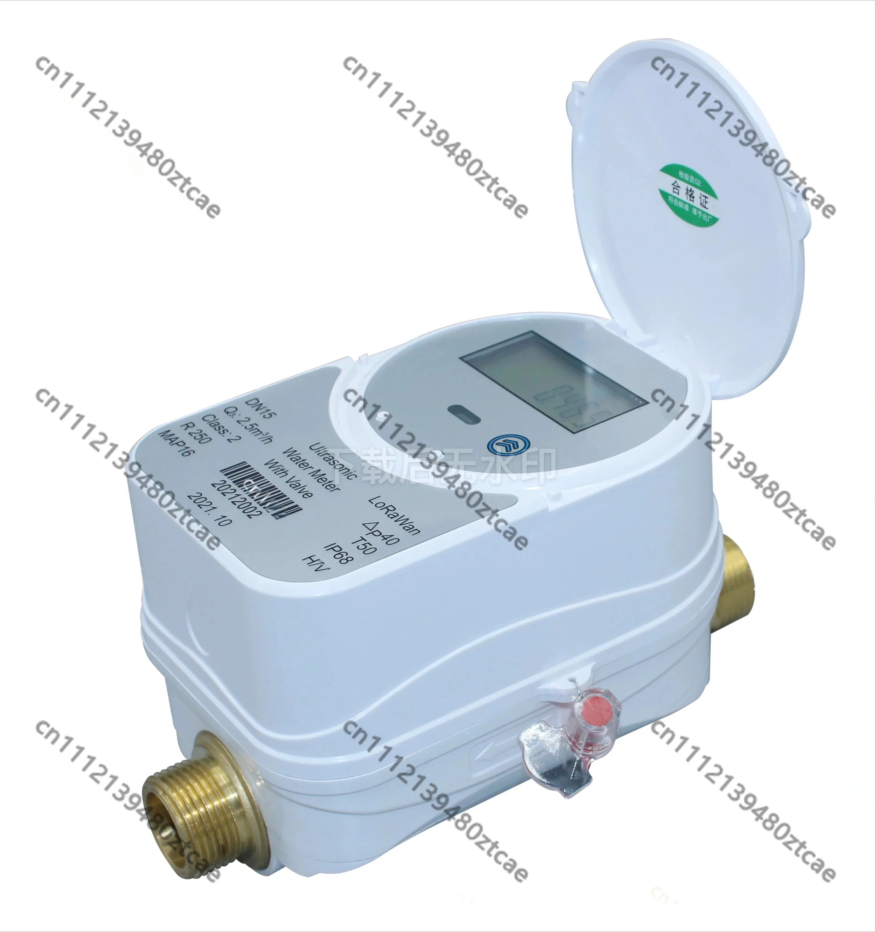 3/4 Inch Smart Ultrasonic Water Meter, Wireless Water Flow Monitor with Automatic Shutoff Valve, Tuya Smartlife APP Control