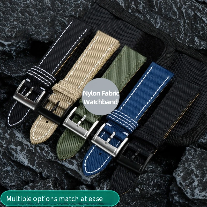 Nowy pasek do zegarka z tkaniny nylonowej 22 mm do Breitling Avengers Blackbird Reconnaissance Aircraft Super Ocean Canvas ze skóry bydlęcej Dolny pasek