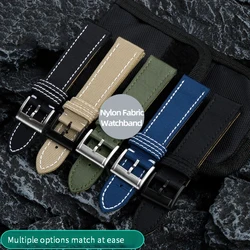 New 22mm Nylon Fabric Watchband For Breitling Avengers Blackbird Reconnaissance Aircraft Super Ocean Canvas cowhide Bottom Strap