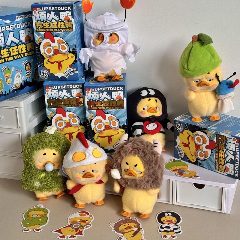 Plush Blind Box Upsetduck V3 Upset Duck Born This Way Duck Vinyl Plush Mystery Box Action Figure Cute Anime Doll Children Gift